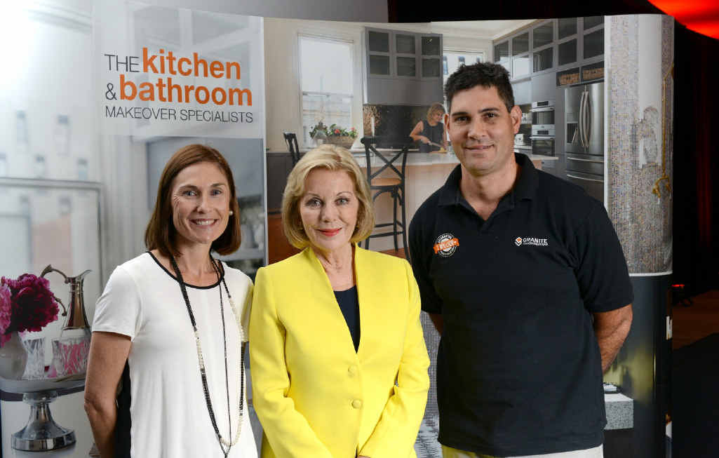 BRANCHING OUT: Grantite Transformations ambassador Ita Buttrose recently met with Ipswich and Towoomba franchise owners Anna (left) and Hiwa Gregory. BRANCHING OUT: Grantite Transformations ambassador Ita Buttrose recently met with Ipswich and Towoomba franchise owners Anna (left) and Hiwa Gregory.